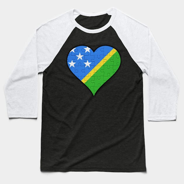 Solomon Islanders Jigsaw Puzzle Heart Design - Gift for Solomon Islanders With Solomon Islands Roots Baseball T-Shirt by Country Flags